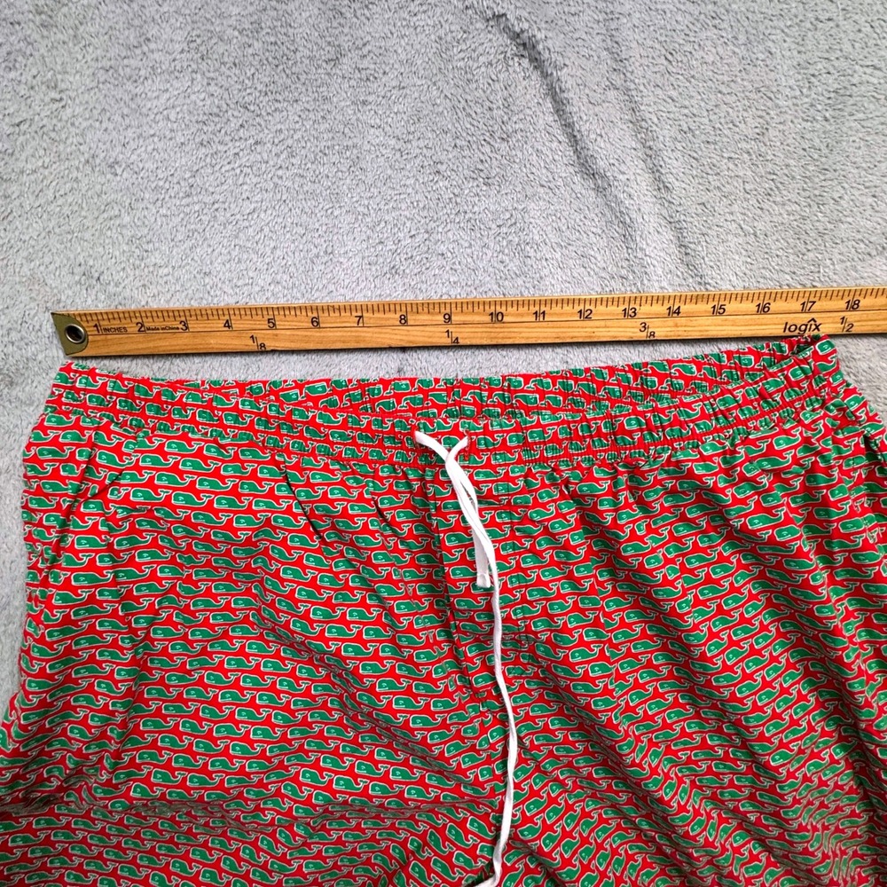 Vineyard Vines Men's Whale Print Pajama Pants Size XL 100% Cotton Red Green - Picture 7 of 7